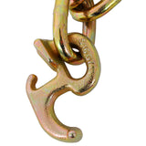 2 Pcs 5/16" x6' Leg G70 15" Long Shank J Hook Tow Chain w/RTJ Cluster Grab 4700 lbs WLL Heavy Duty