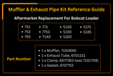 7100840, Muffler & Exhaust Pipe Kit Aftermarket Replacement For Bobcat Loader 751, 753, 763, 773, 7753, S130, S150, S160, S175, S185, T140 - Fab Heavy Parts