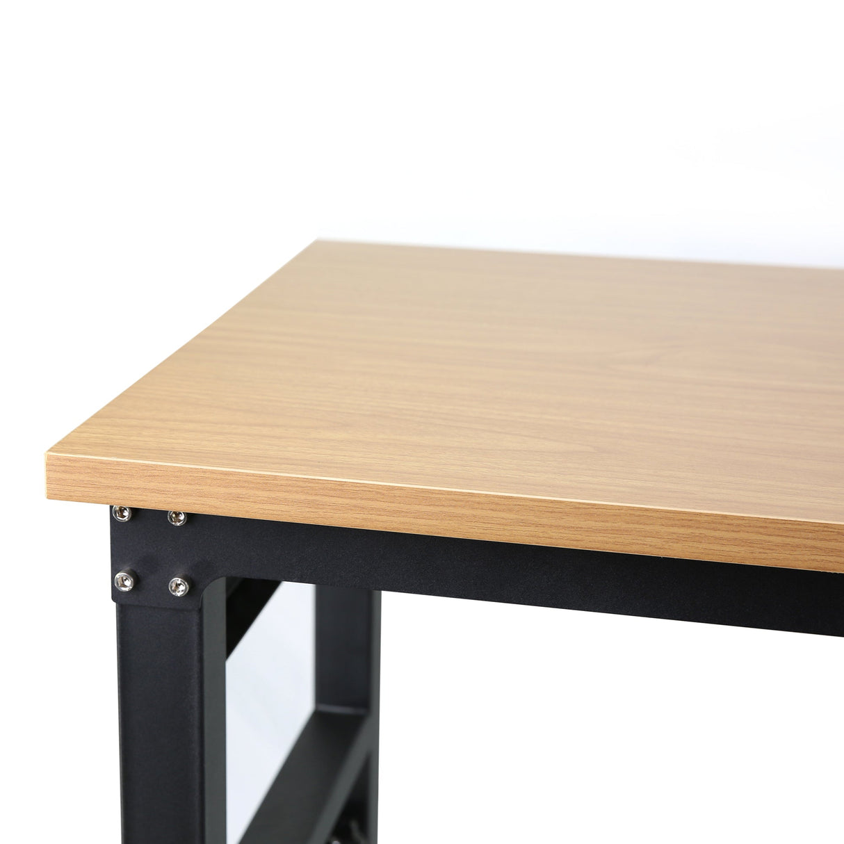 72" ×24'' Adjustable Workbench Heavy - Duty with Power Outlet and Wheels Rubber Wood Top Large Load Capacity - Fab Heavy Parts