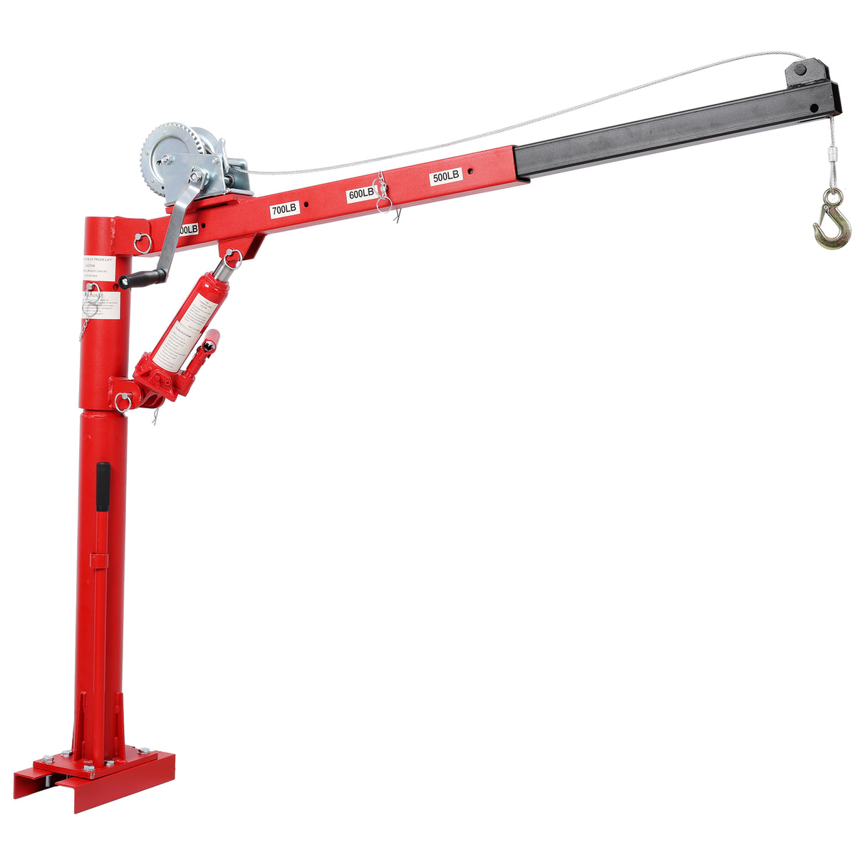 Pickup Truck Crane With Manual Winch Four Capacity for 500 lbs 600 lbs 700 lbs 1000 lbs Heavy Duty Lifting