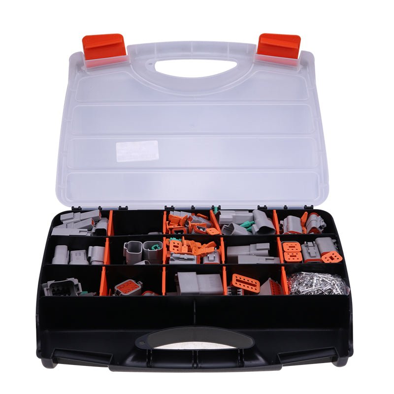 750 Piece Deutsch DT Connector Kit DT04/06 - 2P/2S/3P/3S/4P/4S/6P/6S/08PA/08SA/12PA/12PS for 14 16 18 20 AWG Stamped Contacts Kit - Fab Heavy Parts