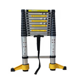 11.5 FT Aluminum Telescoping Ladder 330 Lbs Capacity Equipped with 360 ° Rotatable Stabilizer Bar and Metal Tool Suction Magnetic Strip