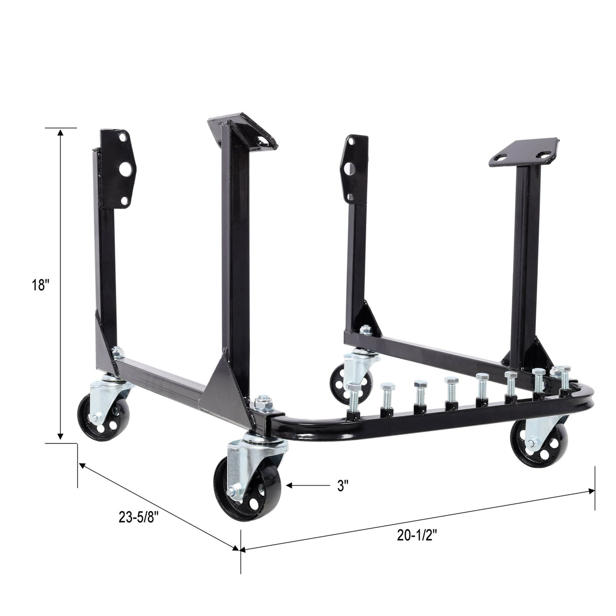 750LBS Engine Cradle with Wheels Heavy - Duty Steel Motor Holder with 4 Swivel Casters and 4 Hook Positions - Fab Heavy Parts