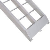 7.5FT 1 Pair Aluminum Loading Ramps with Safety Straps 1500 Lbs Capacity Per Pair - Silver - Fab Heavy Parts