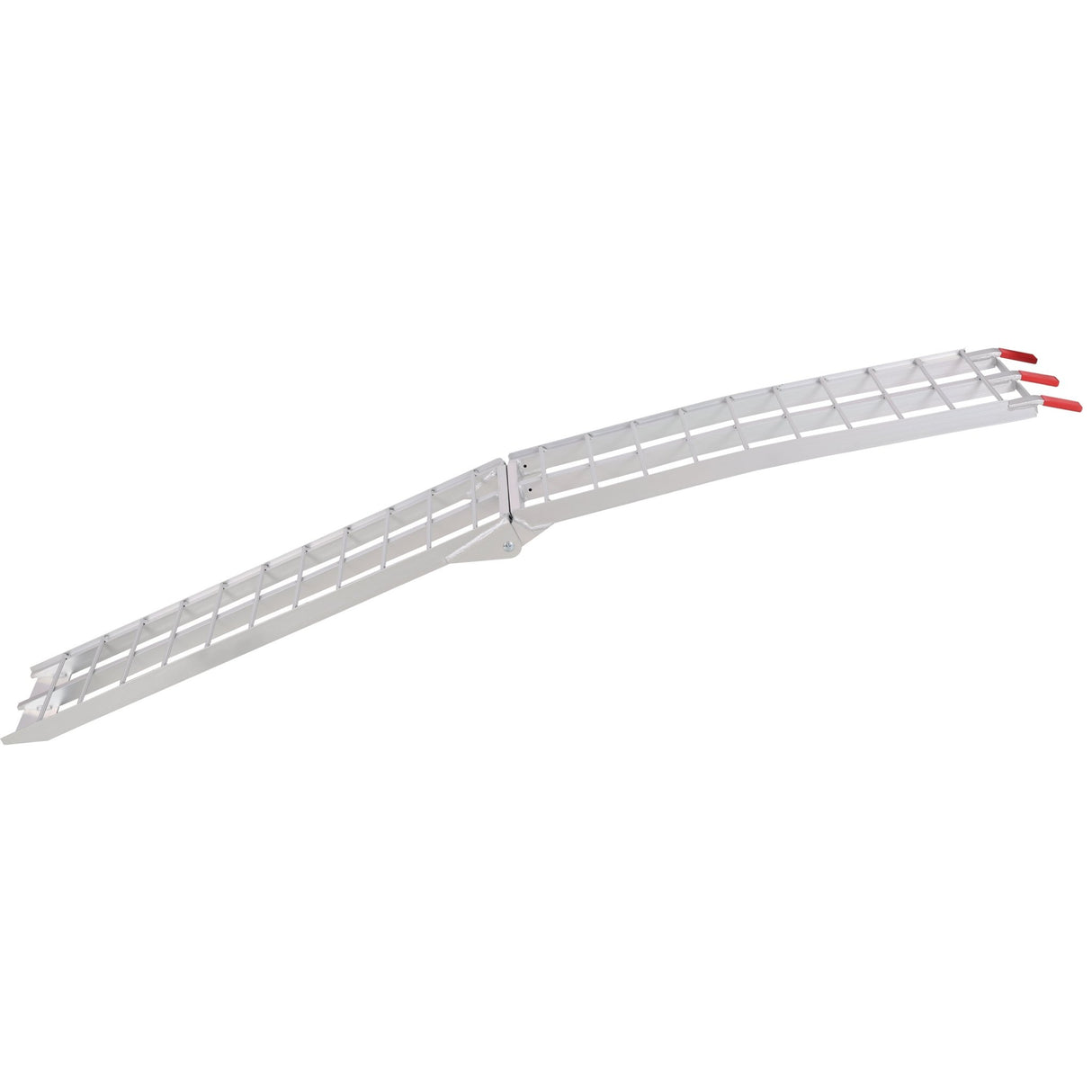 7.5FT 1 Pair Aluminum Loading Ramps with Safety Straps 1500 Lbs Capacity Per Pair - Silver - Fab Heavy Parts