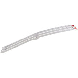 7.5FT 1 Pair Aluminum Loading Ramps with Safety Straps 1500 Lbs Capacity Per Pair - Silver - Fab Heavy Parts