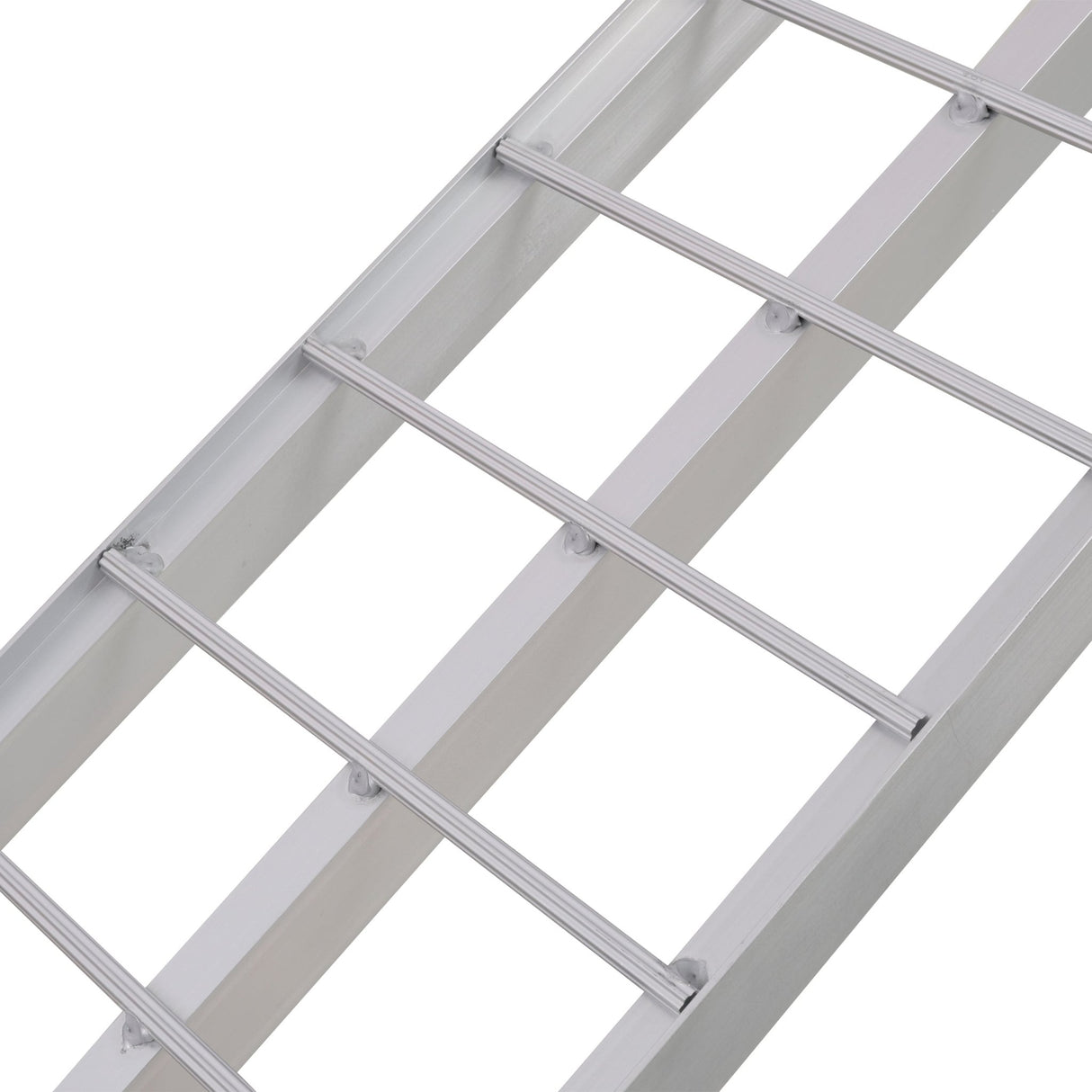 7.5FT 1 Pair Aluminum Loading Ramps with Safety Straps 1500 Lbs Capacity Per Pair - Silver - Fab Heavy Parts