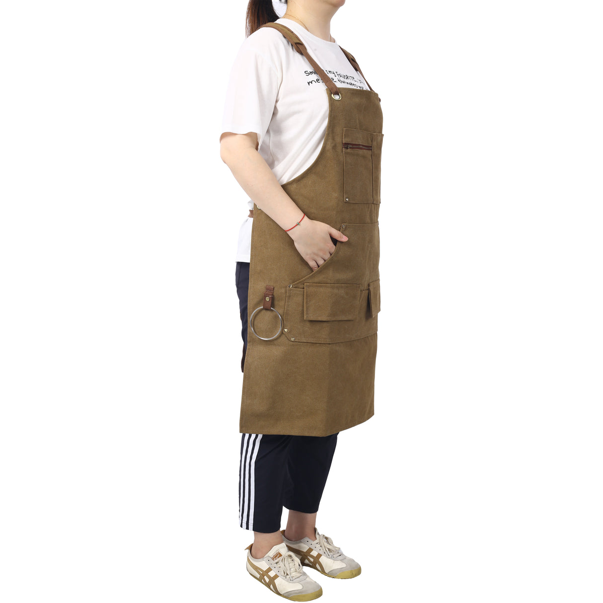 Long Apron Heavy Duty Canvas Tool 16 Oz--Brown