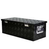 30 Inch Truck Box Heavy Duty Black Aluminum 5 Bar Tread Tool Long Box with Lock Keys 30.1"×12.8"×10.4"