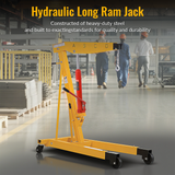 8 Ton Hydraulic Long Ram Jack with Single Piston Pump and Clevis Base--Red