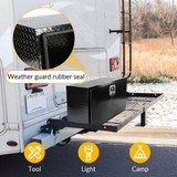 30 inch Truck Tool Box 30"×17"×18" Aluminum Stripes Plated Tool Box with Lock and Keys Black