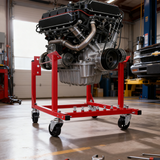 Cuna del motor con ruedas Chevy Small Block y Big Block Powder Coat 3in Heshy Services 1000 Lbs Capacidad-Red