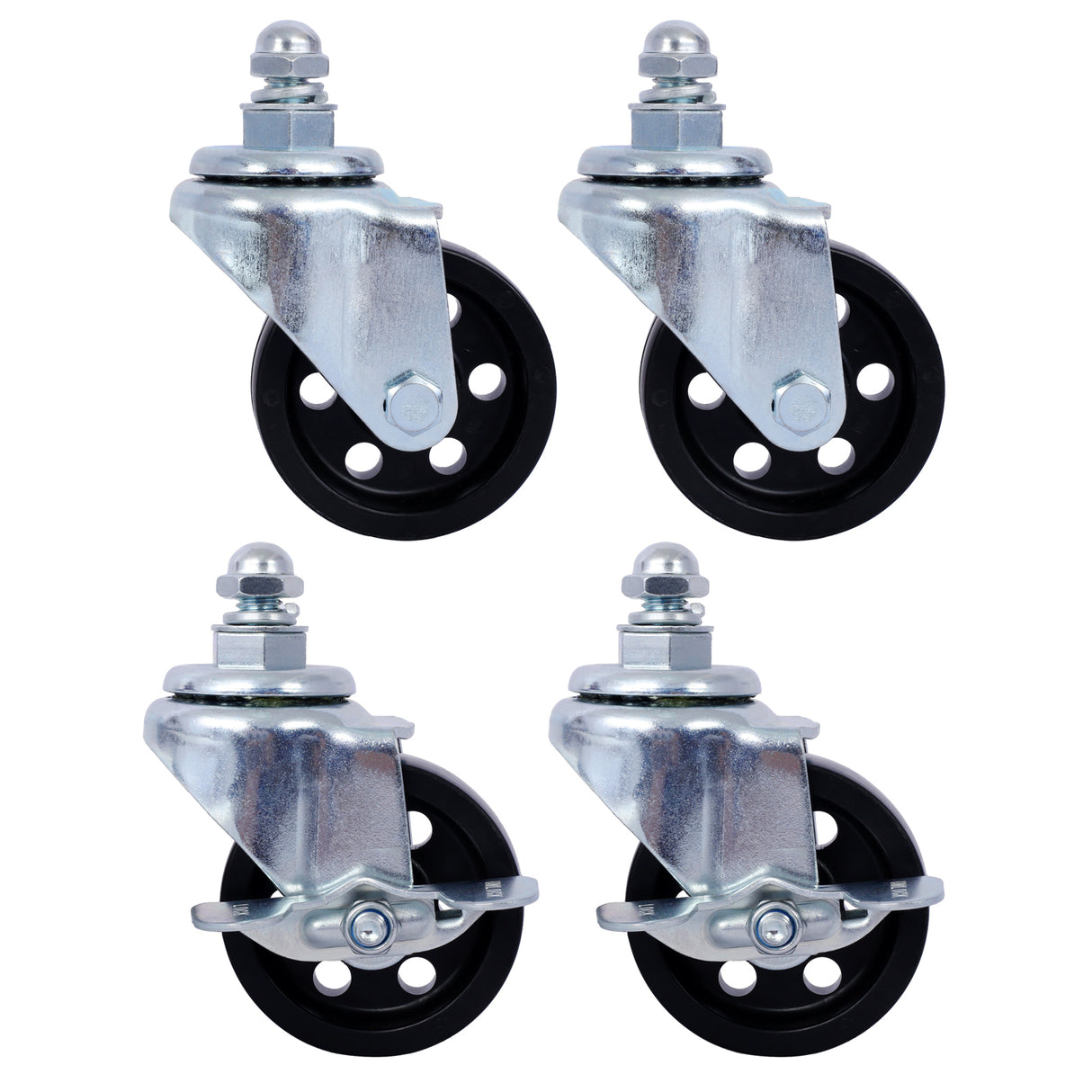 Set of 4 Heavy Duty 4 Tire Wheel Dolly Car Stakes 6000lbs Capacity--Gray Steel