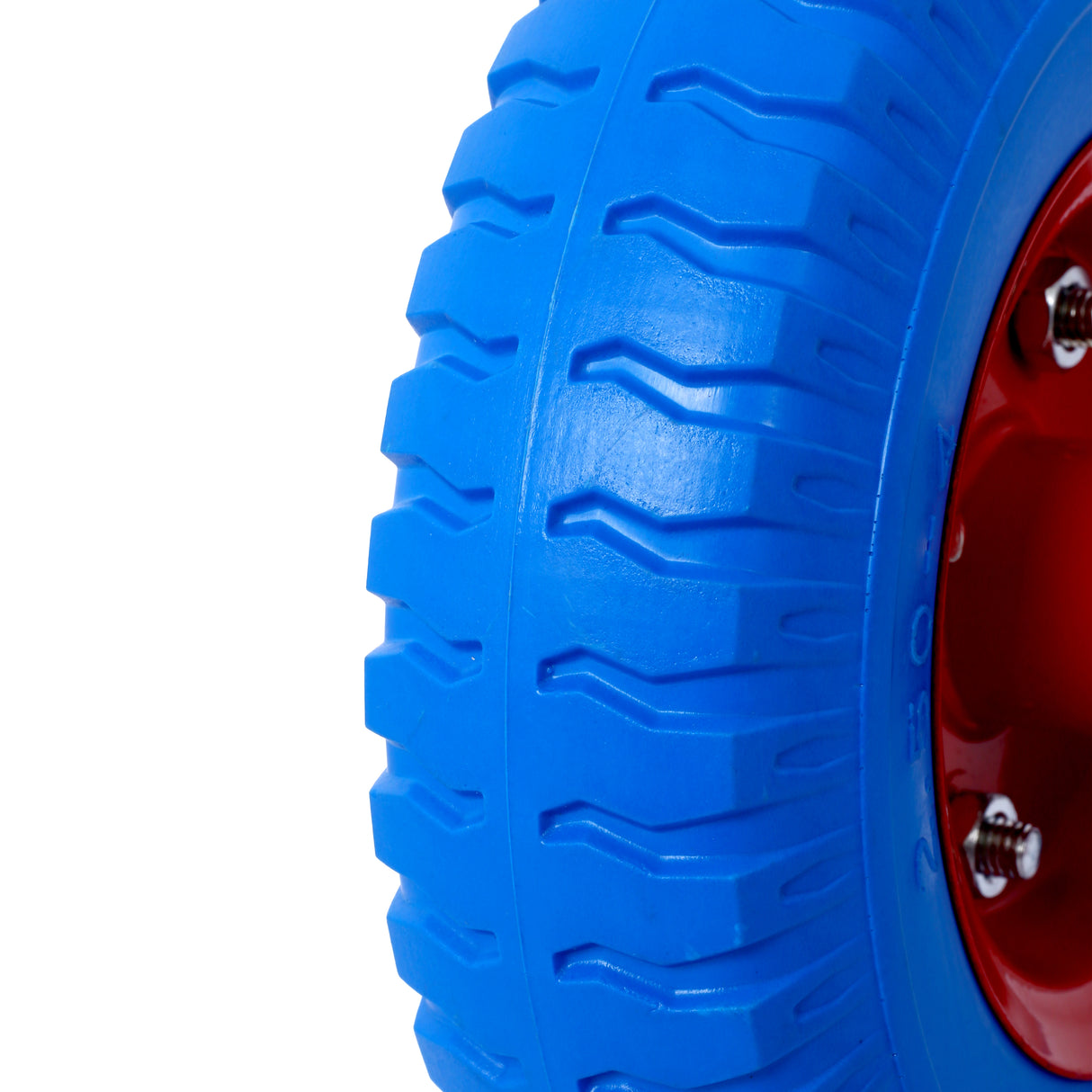 2PCS 8IN Flat Free Swivel Caster Wheel Steel Hub with Ball Bearings 5/8-Inch Bore Centered Axle Blue