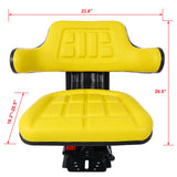 Universal Tractor Seat Suspension with Tilt Fits Ford New Holland 3900 3930 3910 5000 5100 5600 5610 5900 5910--Yellow