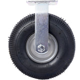 4PCS 10IN Pneumatic Tire(2PCS Swivel +2PCS Rigid) Caster Wheel Swivel Plate Steel Hub with Ball Bearings 5/8-Inch Bore Centered Axle Black