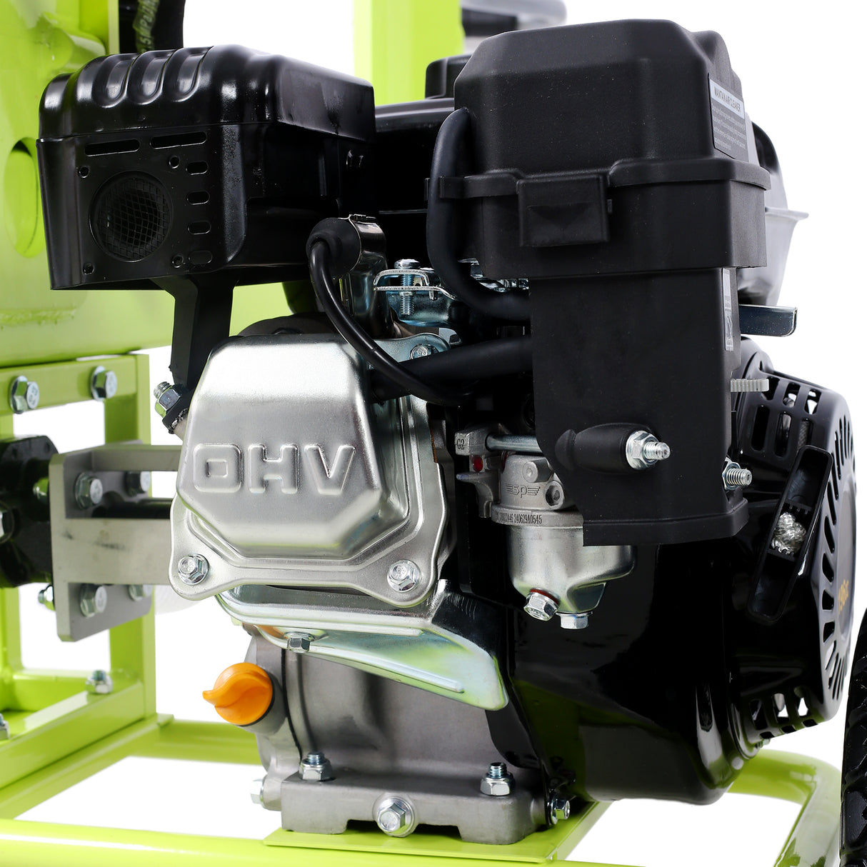 Log Splitter Portable 20 Ton Auto Return Ram System 7HP Engine Horizontal Full Beam Steel Wedge Firewood Splitting Forestry Harvesting EPA Compliant--Green