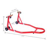 Motorcycle Stand 1000LB Sport Bike Front and Rear Wheel Lift Swingarm Paddock U--Red