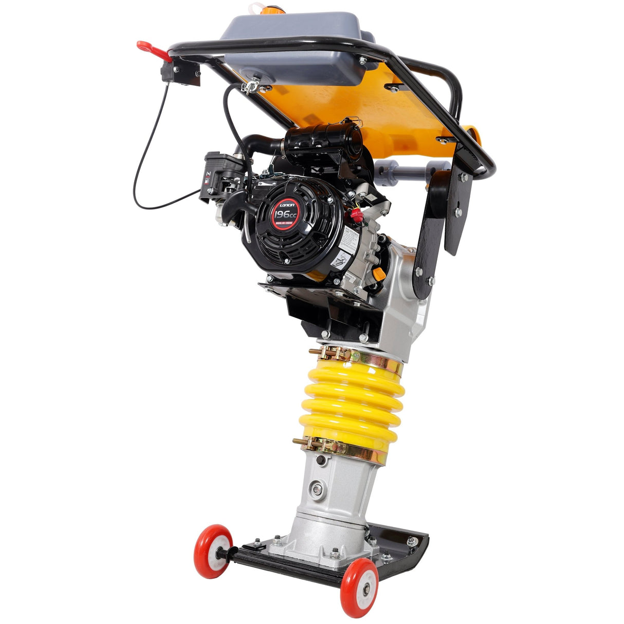 7HP Gas Engine Powered Tamper Rammer Jumping Jack Compactor Walk - Behind Jumping Jack Compactor 196CC Engine Tamper for Concrete & Soil - Fab Heavy Parts