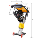 7HP Gas Engine Powered Tamper Rammer Jumping Jack Compactor Walk - Behind Jumping Jack Compactor 196CC Engine Tamper for Concrete & Soil - Fab Heavy Parts