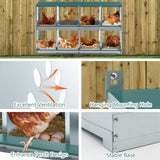 8 Compartment Chicken Nesting Boxes Metal Poultry Wall Mount Large Vented Holes - Fab Heavy Parts