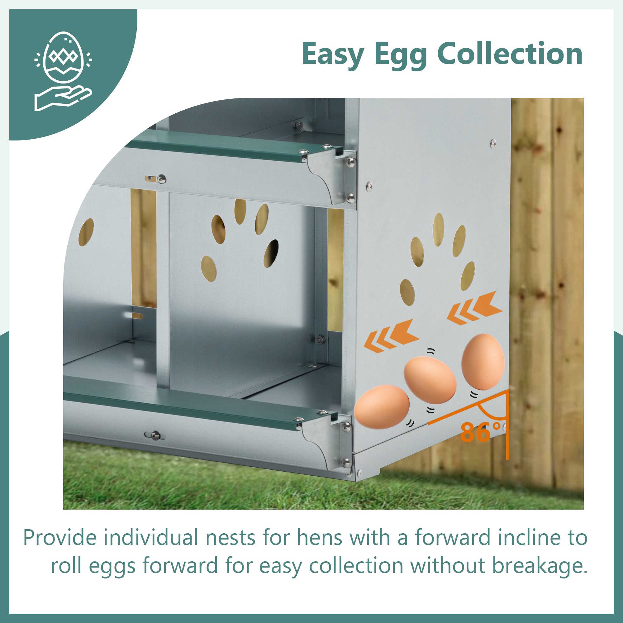 8 Compartment Chicken Nesting Boxes Metal Poultry Wall Mount Large Vented Holes - Fab Heavy Parts