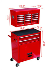 8 - Drawer Tool Storage Cabinet High Capacity Rolling Chest with Wheels and Drawers Red - Fab Heavy Parts