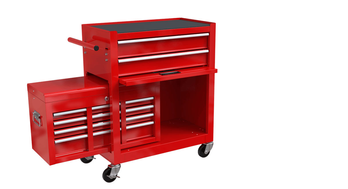 8 - Drawer Tool Storage Cabinet High Capacity Rolling Chest with Wheels and Drawers Red - Fab Heavy Parts