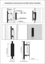 8 FT Double Sliding Barn Door Track and Handle Hardware Kit Basic J Pulley Easy Install 8FT Track Kit for 20'~24' Wide Double Door - Fab Heavy Parts
