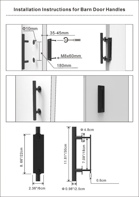 8 FT Double Sliding Barn Door Track and Handle Hardware Kit Basic J Pulley Easy Install 8FT Track Kit for 20'~24' Wide Double Door - Fab Heavy Parts