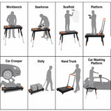 8-in-1 Multifunctional Folding Work Table with US Standard Socket Portable Heavy Duty Workbench with Wheels for Garage Workshop Home Use - Fab Heavy Parts
