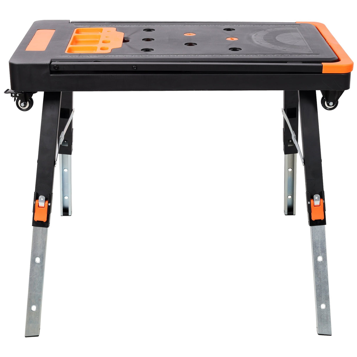 8-in-1 Multifunctional Folding Work Table with US Standard Socket Portable Heavy Duty Workbench with Wheels for Garage Workshop Home Use - Fab Heavy Parts