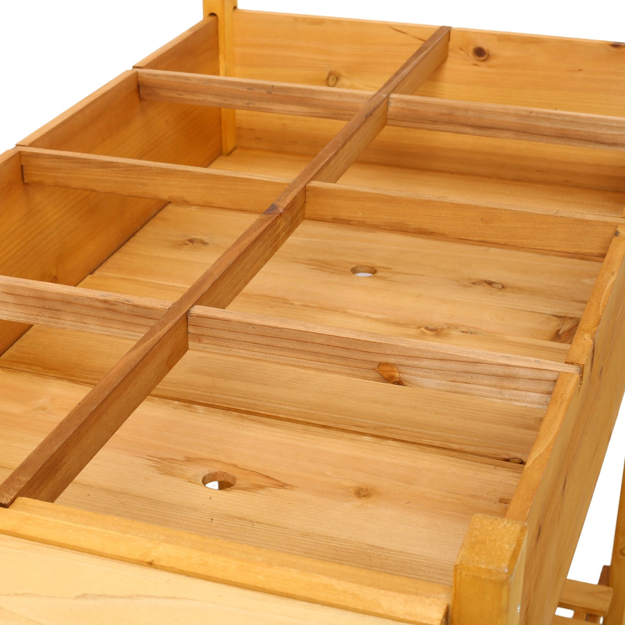 8 Pockets Horticulture Raised Garden Bed Elevated Wood Planter Box Stand with Foldable Side Table and Storage Shelf for Herb/Vegetables/Flowers - Brown - Fab Heavy Parts