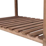 8 Pockets Horticulture Raised Garden Bed Elevated Wood Planter Box Stand with Foldable Side Table and Storage Shelf for Herb/Vegetables/Flowers - Dark Brown Color - Fab Heavy Parts