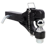8 Ton 16000 LBS Pintle Hook 2 Inch Pintle Hitch Receiver with 2 Inch Trailer Bal Fits 2.5 to 3-inch Lunette Ring for Trailers - Fab Heavy Parts