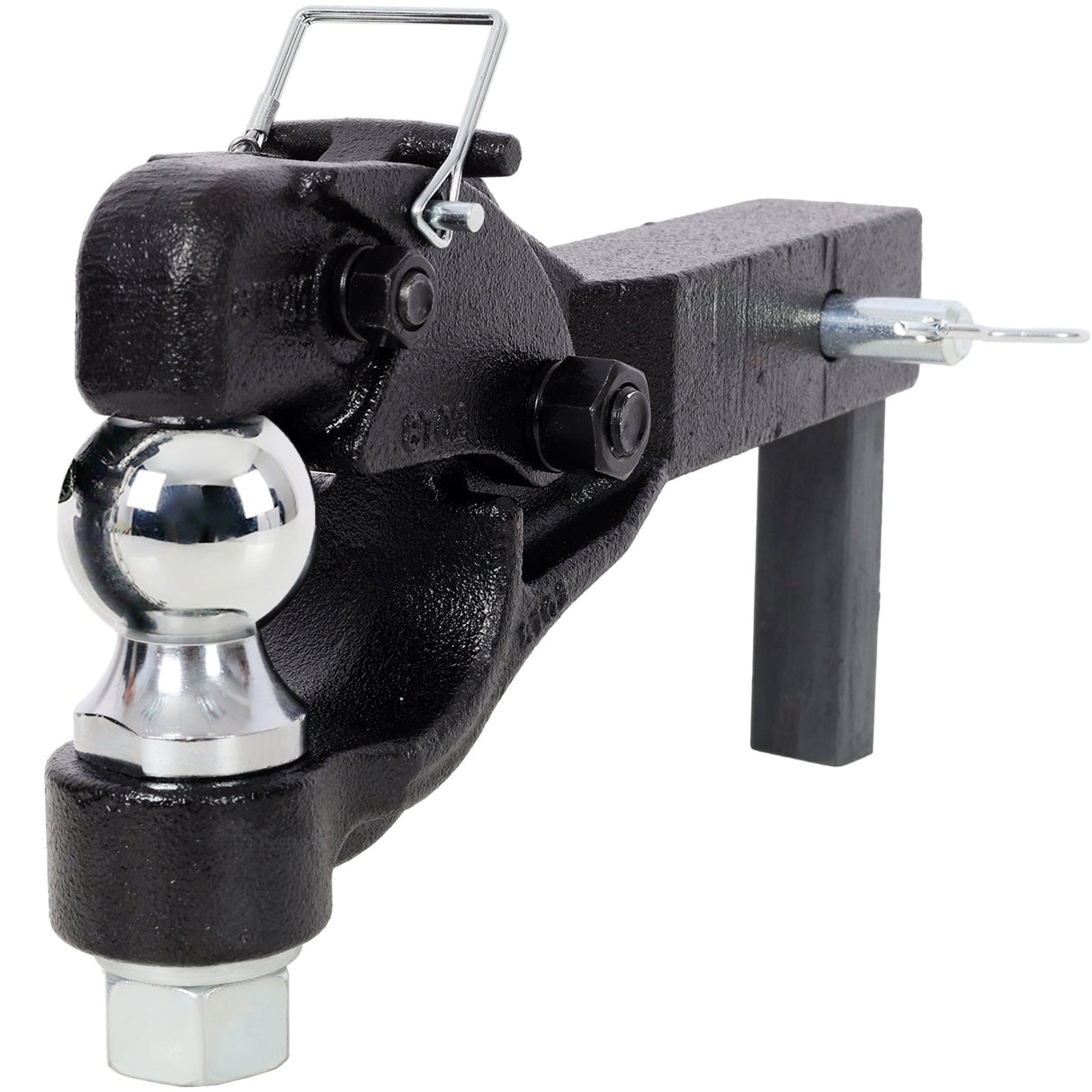 8 Ton 16000 LBS Pintle Hook 2 Inch Pintle Hitch Receiver with 2 Inch Trailer Bal Fits 2.5 to 3-inch Lunette Ring for Trailers - Fab Heavy Parts