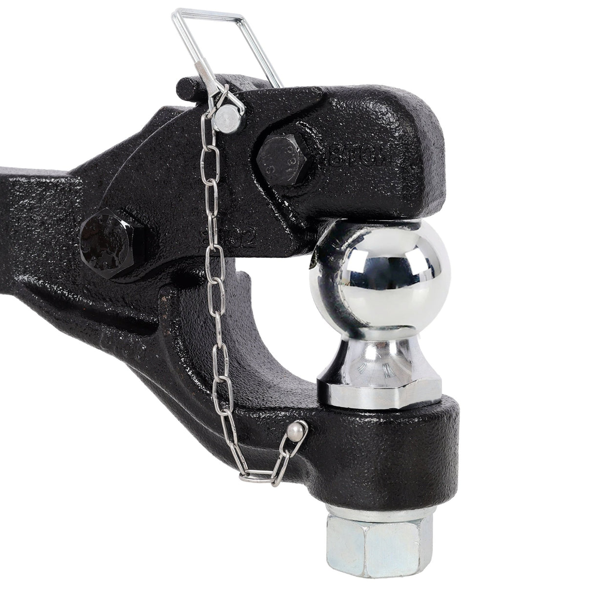 8 Ton 16000 LBS Pintle Hook 2 Inch Pintle Hitch Receiver with 2 Inch Trailer Bal Fits 2.5 to 3-inch Lunette Ring for Trailers - Fab Heavy Parts