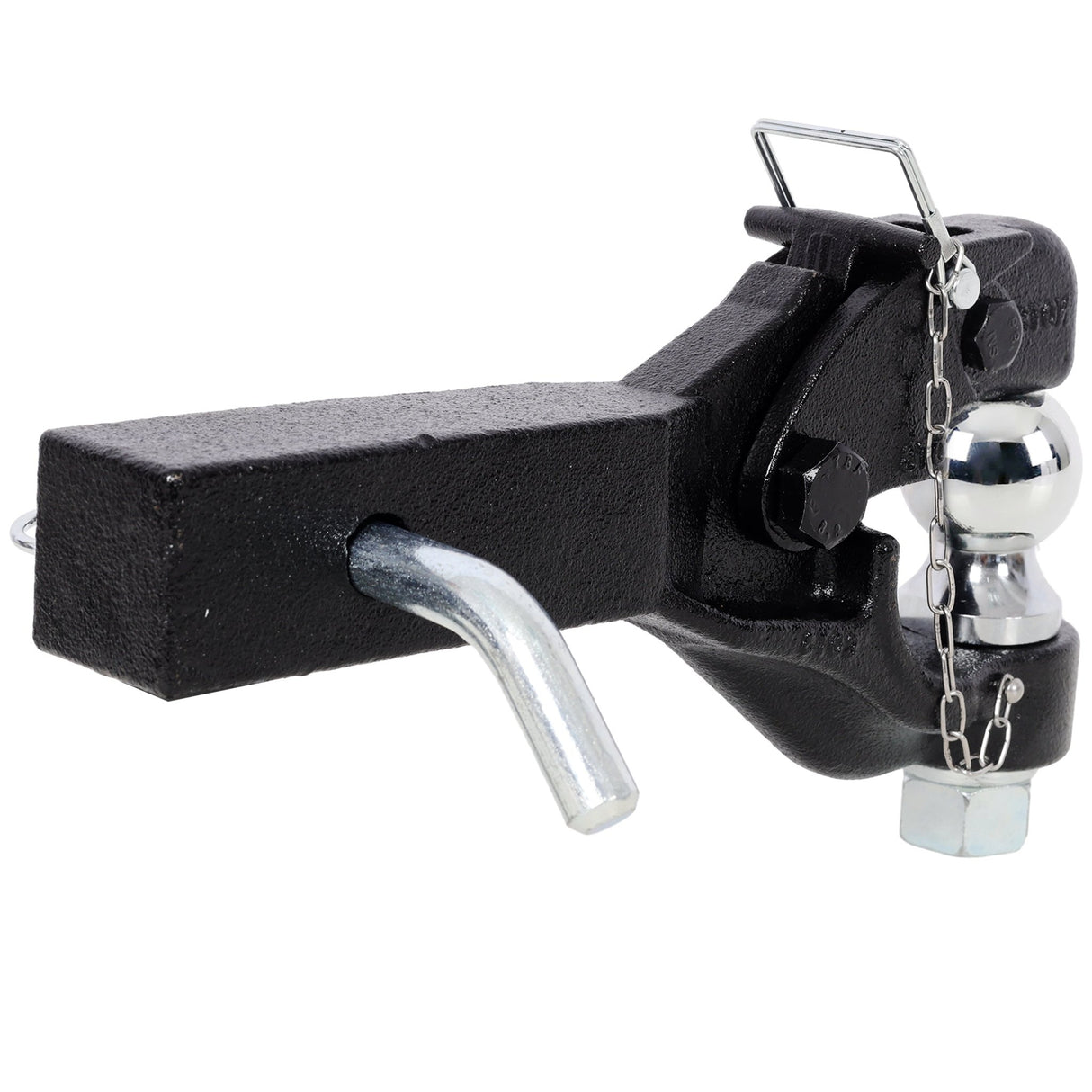 8 Ton 16000 LBS Pintle Hook 2 Inch Pintle Hitch Receiver with 2 Inch Trailer Bal Fits 2.5 to 3-inch Lunette Ring for Trailers - Fab Heavy Parts