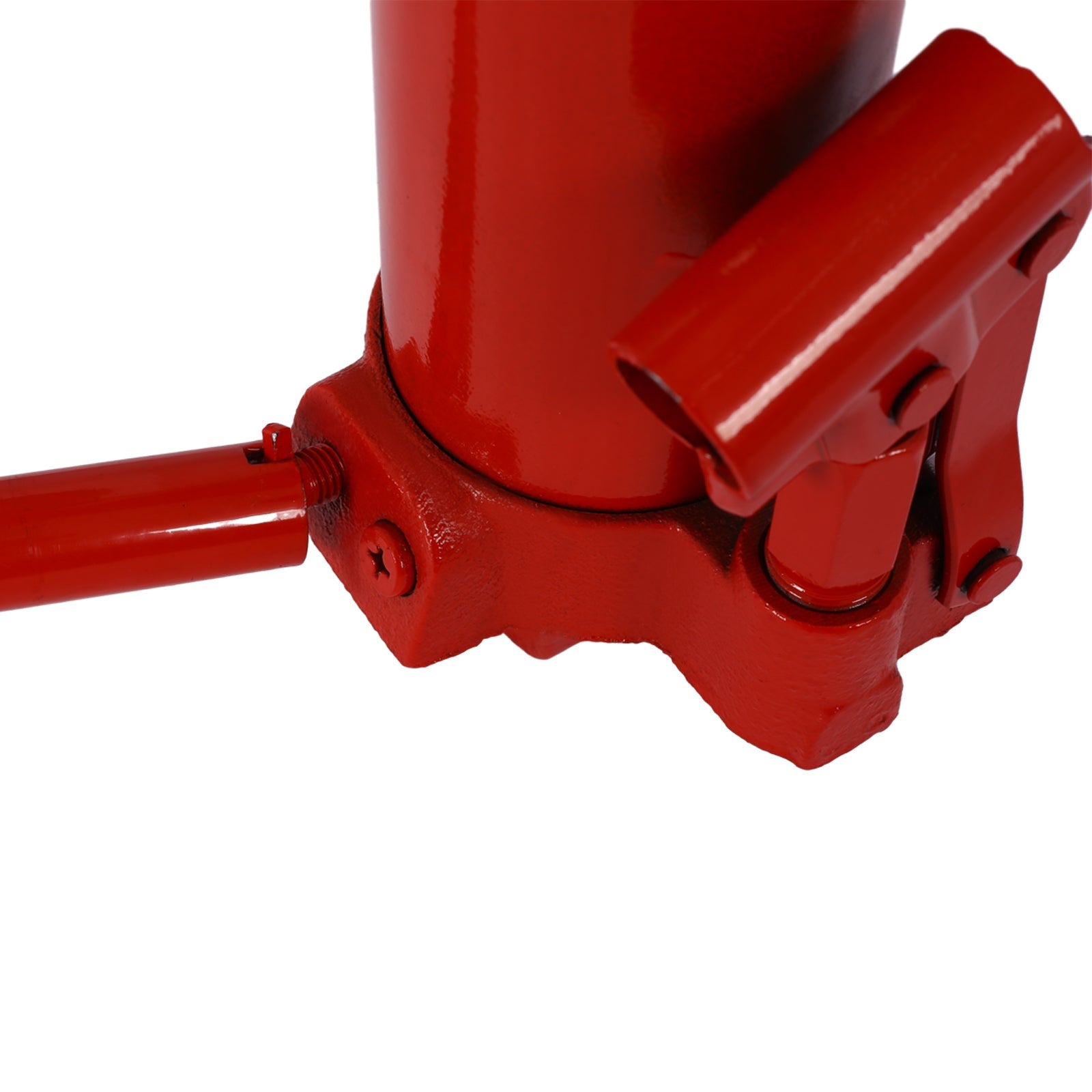 8 Ton Hydraulic Long Ram Jack with Single Piston Pump and Clevis Base - Red - Fab Heavy Parts