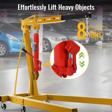 8 Ton Hydraulic Long Ram Jack with Single Piston Pump and Clevis Base - Red - Fab Heavy Parts