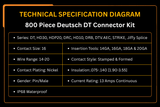 800 Piece Deutsch DT Connector Kit Stamped for 14 16 18 20 GA. WIRE - Fab Heavy Parts