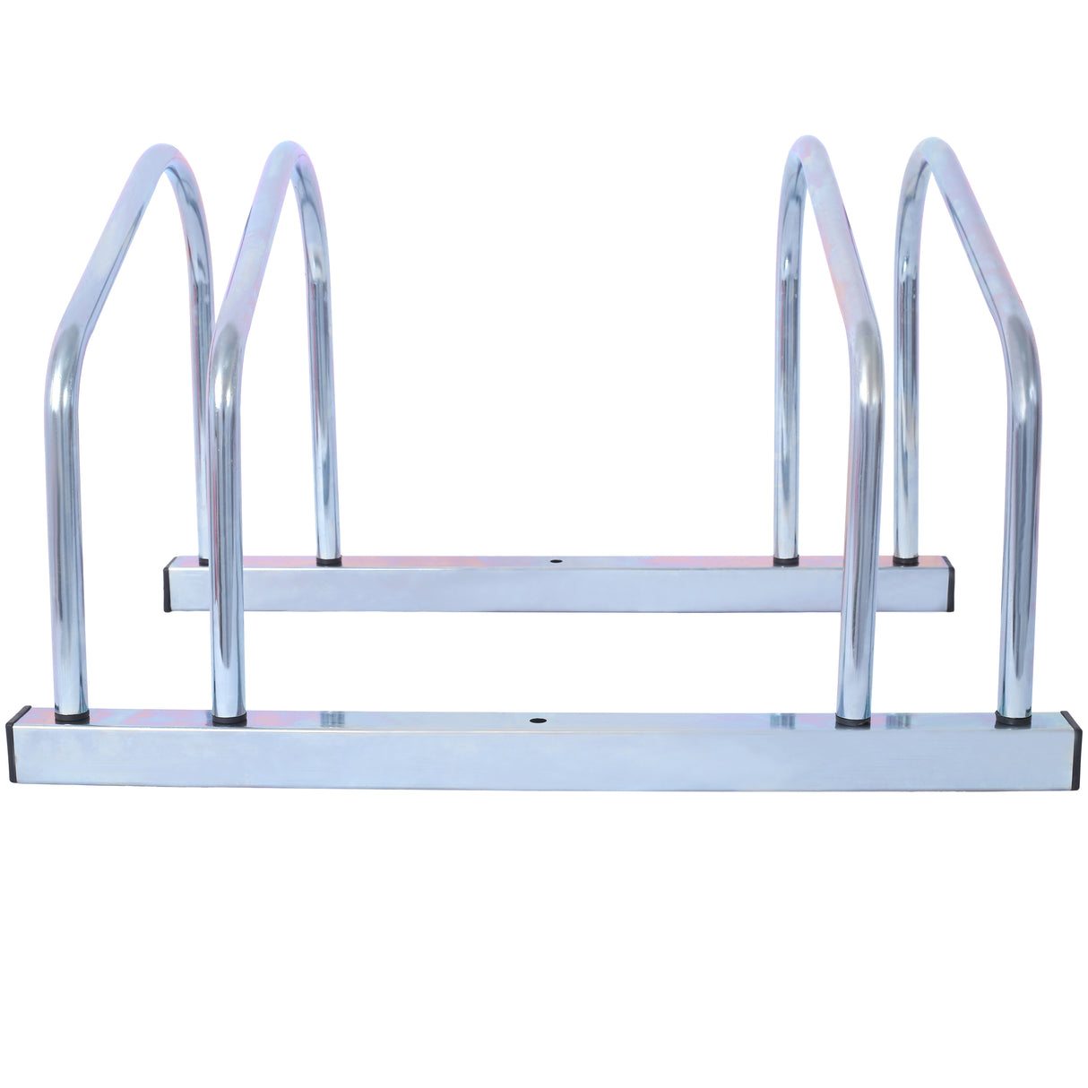 2 Bikes Floor Bike Stand Parking Rack 22-28" Wheel Max Tire Width 2.15" Galvanization