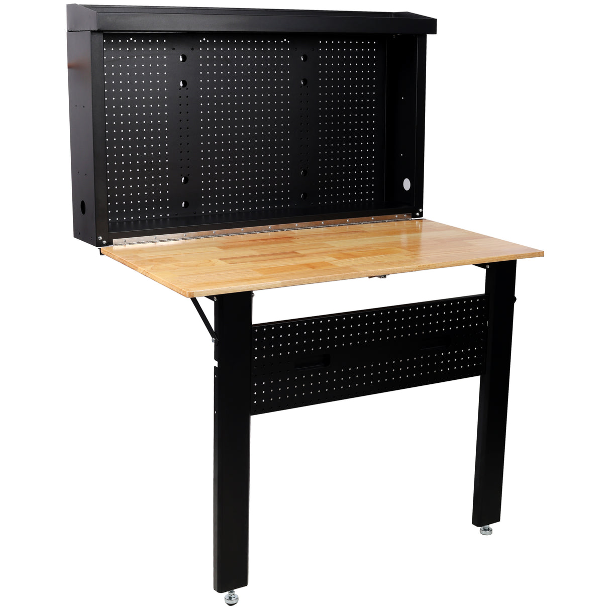 Wall Mounted Workbench Robust Space-Saving Foldable Workbench with Work Surface&Pegboard for Tools