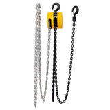 Chain Hoist 2200lbs 1T Capacity 10ft with 2 Heavy Duty Hooks Manual Steel Construction--Yellow