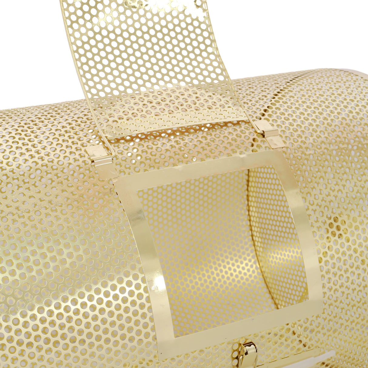 Raffle Drum Holds 10000 Tickets or 300 Ping Pong Balls Metal Lottery Spinning Drawing with Wooden Turning Handle 14.8 x Ø21.26 inch Brass Plated