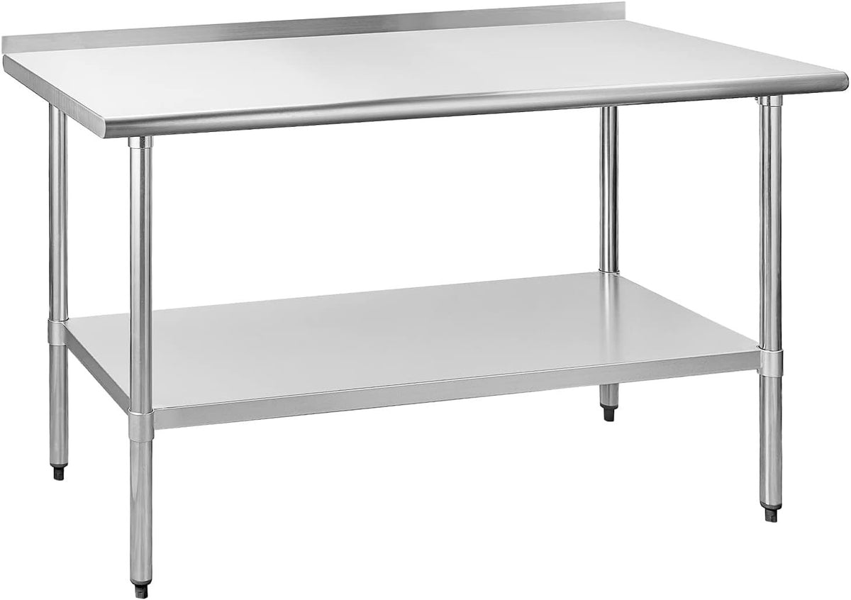 Stainless Steel Table 24 x 60 Inches Metal Prep Table with Backsplash ...