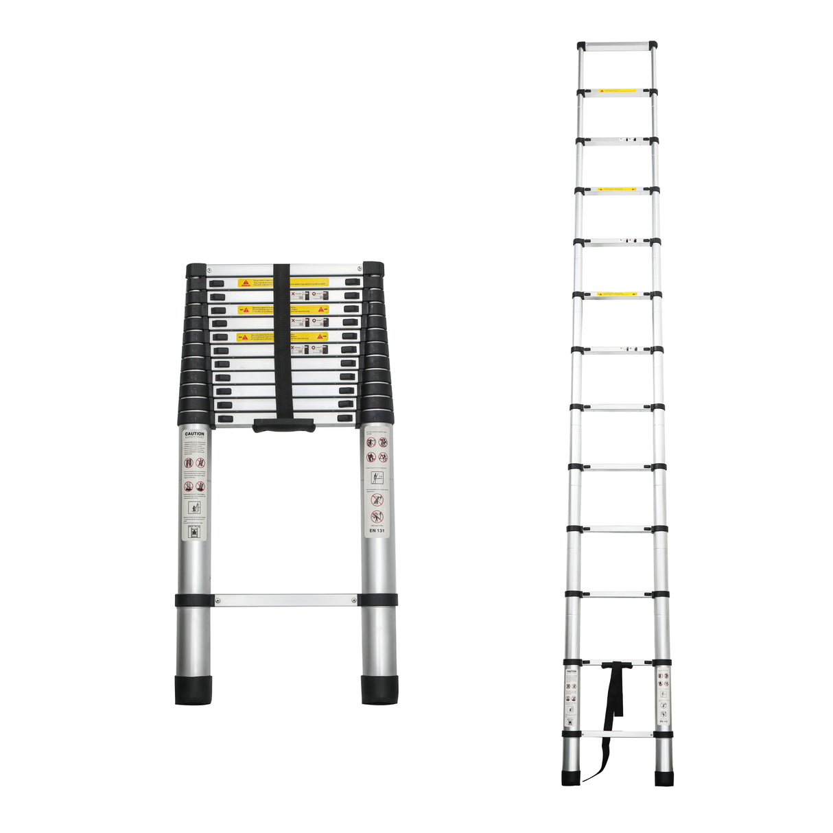 Telescoping Ladder 12.5FT Aluminum Alloy Portable Heavy Duty 300 lbs Capacity