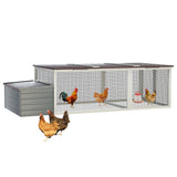 85.6" Large Wooden Walk - in Chicken Coop with Nesting Box & Weatherproof Asphalt Roof Secure Locks Metal Mesh Run - Fab Heavy Parts