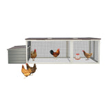 85.6" Large Wooden Walk - in Chicken Coop with Nesting Box & Weatherproof Asphalt Roof Secure Locks Metal Mesh Run - Fab Heavy Parts