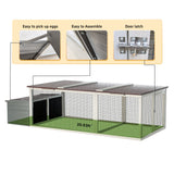 85.6" Large Wooden Walk - in Chicken Coop with Nesting Box & Weatherproof Asphalt Roof Secure Locks Metal Mesh Run - Fab Heavy Parts
